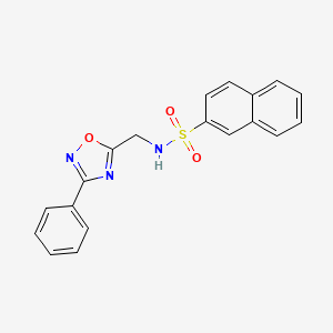 molecular formula C19H15N3O3S B5710888 N-[(3-phenyl-1,2,4-oxadiazol-5-yl)methyl]naphthalene-2-sulfonamide 