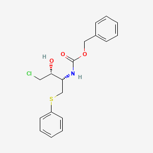 molecular formula C18H20ClNO3S B571093 [(1S,2R)-1-(Phenylthiomethyl)-2-hydroxy-3-chloropropyl]carbamic acid benzyl ester CAS No. 220365-46-8