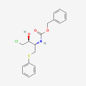 molecular formula C18H20ClNO3S B571097 (2S,3S)-1-Chloro-2-hydroxy-3-[(benzyloxycarbonyl)amino]-4-(phenylthio)butane CAS No. 220365-47-9