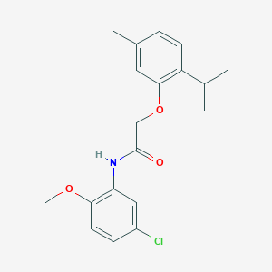 molecular formula C19H22ClNO3 B5711115 N-(5-chloro-2-methoxyphenyl)-2-(5-methyl-2-propan-2-ylphenoxy)acetamide 