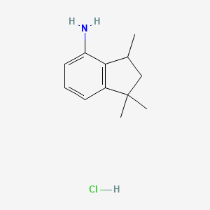 molecular formula C12H18ClN B571140 1,1,3-Trimethyl-indan-4-ylamine hydrochloride CAS No. 1616291-21-4