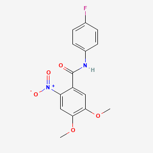 molecular formula C15H13FN2O5 B5711515 N-(4-fluorophenyl)-4,5-dimethoxy-2-nitrobenzamide 