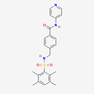 molecular formula C23H25N3O3S B5711544 N-4-pyridinyl-4-({[(2,3,5,6-tetramethylphenyl)sulfonyl]amino}methyl)benzamide 