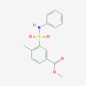 molecular formula C15H15NO4S B5711548 Methyl 4-methyl-3-(phenylsulfamoyl)benzoate 