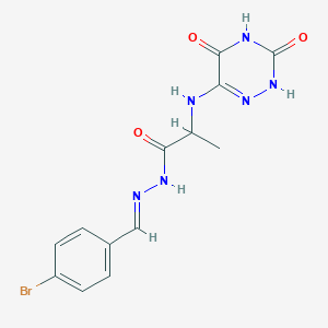 molecular formula C13H13BrN6O3 B5711603 N'-(4-bromobenzylidene)-2-[(3,5-dioxo-2,3,4,5-tetrahydro-1,2,4-triazin-6-yl)amino]propanohydrazide 
