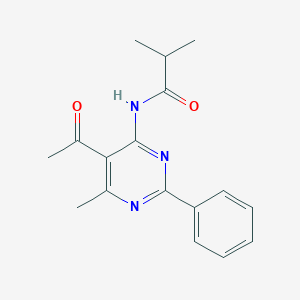 molecular formula C17H19N3O2 B5711638 N-(5-acetyl-6-methyl-2-phenylpyrimidin-4-yl)-2-methylpropanamide 
