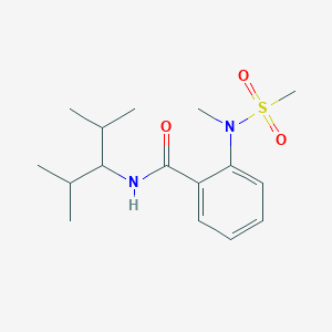molecular formula C16H26N2O3S B5711823 N-(2,4-dimethylpentan-3-yl)-2-[methyl(methylsulfonyl)amino]benzamide 