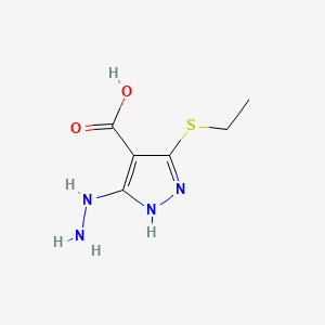 3-(Ethylsulfanyl)-5-hydrazinyl-1H-pyrazole-4-carboxylic acid