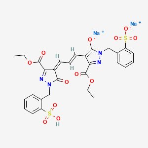 2-[3-Ethoxycarbonyl-4-[3-[3-ethoxycarbonyl-5-oxo-1-(2-sodiosulfobenzyl)-2-pyrazolin-4-ylidene]-1-propenyl]-5-hydroxy-1H-pyrazol-1-ylmethyl]benzenesulfonic acid sodium salt