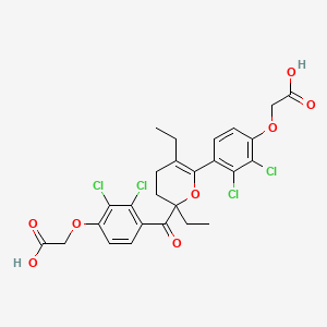 [2,3-Dichloro-4-[[6-[2,3-dichloro-4-(carboxymethoxy)phenyl]-2,5-diethyl-3,4-dihydro-2H-pyran-2-yl]carbonyl]phenoxy]acetic acid