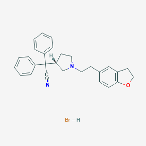 molecular formula C28H29BrN2O B057122 (3S)-1-[2-(2,3-Dihydro-5-benzofuranyl)ethyl]-alpha,alpha-diphenyl-3-pyrrolidineacetonitrile Hydrobromide CAS No. 608127-89-5