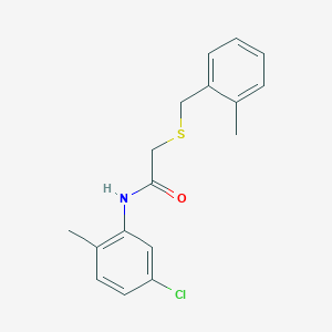 molecular formula C17H18ClNOS B5712366 N-(5-chloro-2-methylphenyl)-2-[(2-methylphenyl)methylsulfanyl]acetamide 