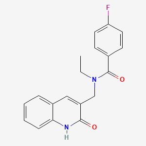 molecular formula C19H17FN2O2 B5712423 N-ethyl-4-fluoro-N-[(2-oxo-1H-quinolin-3-yl)methyl]benzamide 