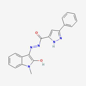 molecular formula C19H15N5O2 B5712450 N-(2-hydroxy-1-methylindol-3-yl)imino-3-phenyl-1H-pyrazole-5-carboxamide 