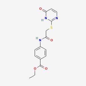 molecular formula C15H15N3O4S B5712462 Ethyl 4-({[(4-hydroxypyrimidin-2-yl)sulfanyl]acetyl}amino)benzoate 