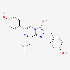 molecular formula C23H23N3O3 B571262 2-(4-Hydroxybenzyl)-6-(4-hydroxyphenyl)-8-isobutylimidazo[1,2-a]pyrazin-3(7H)-one CAS No. 123437-24-1