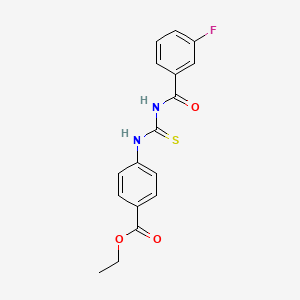 molecular formula C17H15FN2O3S B5712633 Ethyl 4-({[(3-fluorophenyl)carbonyl]carbamothioyl}amino)benzoate 