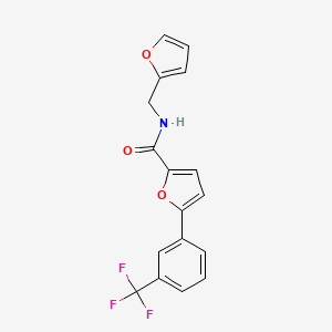 molecular formula C17H12F3NO3 B5712740 N-(furan-2-ylmethyl)-5-[3-(trifluoromethyl)phenyl]furan-2-carboxamide 