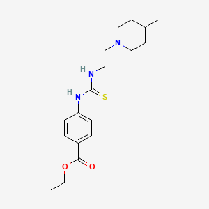molecular formula C18H27N3O2S B5712764 ETHYL 4-[({[2-(4-METHYLPIPERIDINO)ETHYL]AMINO}CARBOTHIOYL)AMINO]BENZOATE 