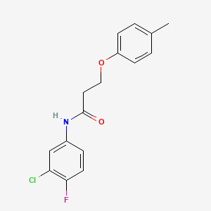 molecular formula C16H15ClFNO2 B5712866 N-(3-chloro-4-fluorophenyl)-3-(4-methylphenoxy)propanamide 
