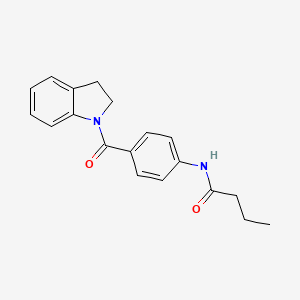 molecular formula C19H20N2O2 B5712927 N-[4-(2,3-DIHYDRO-1H-INDOLE-1-CARBONYL)PHENYL]BUTANAMIDE 