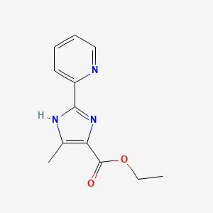 molecular formula C12H13N3O2 B571304 Ethyl 5-methyl-2-(pyridin-2-yl)-1H-imidazole-4-carboxylate CAS No. 115835-57-9