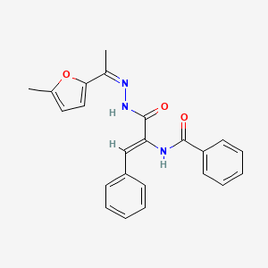 molecular formula C23H21N3O3 B5713121 N-[(Z)-3-[(2Z)-2-[1-(5-methylfuran-2-yl)ethylidene]hydrazinyl]-3-oxo-1-phenylprop-1-en-2-yl]benzamide 