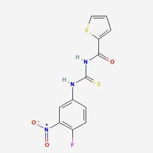 molecular formula C12H8FN3O3S2 B5713249 N-[(4-fluoro-3-nitrophenyl)carbamothioyl]thiophene-2-carboxamide 