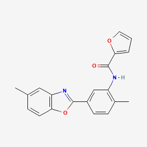 molecular formula C20H16N2O3 B5713322 N-[2-methyl-5-(5-methyl-1,3-benzoxazol-2-yl)phenyl]furan-2-carboxamide 