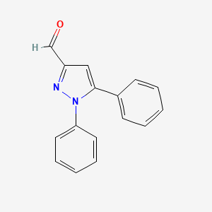 molecular formula C16H12N2O B571341 1,5-Diphenyl-1H-pyrazole-3-carbaldehyde CAS No. 112009-28-6