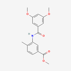 molecular formula C18H19NO5 B5713492 Methyl 3-{[(3,5-dimethoxyphenyl)carbonyl]amino}-4-methylbenzoate 