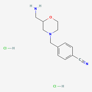 molecular formula C13H19Cl2N3O B571372 4-(2-Aminomethyl-morpholin-4-ylmethyl)benzonitrile dihydrochloride CAS No. 112914-10-0