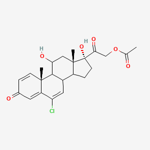 molecular formula C23H27ClO6 B571379 (11beta)-21-(Acetyloxy)-6-chloro-11,17-dihydroxypregna-1,4,6-triene-3,20-dione CAS No. 5383-17-5