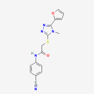 molecular formula C16H13N5O2S B5713817 N-(4-cyanophenyl)-2-{[5-(furan-2-yl)-4-methyl-4H-1,2,4-triazol-3-yl]sulfanyl}acetamide 