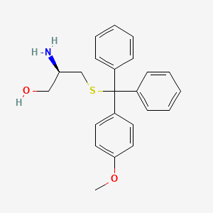molecular formula C23H25NO2S B571394 (2R)-2-amino-3-[(4-methoxyphenyl)-diphenylmethyl]sulfanylpropan-1-ol CAS No. 1338701-15-7