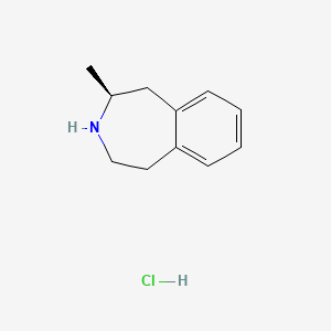 molecular formula C11H16ClN B571409 (4S)-4-methyl-2,3,4,5-tetrahydro-1H-3-benzazepine;hydrochloride CAS No. 76209-99-9