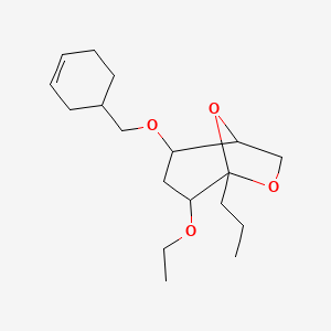 molecular formula C18H30O4 B571415 2-(Cyclohex-3-en-1-ylmethoxy)-4-ethoxy-5-propyl-6,8-dioxabicyclo[3.2.1]octane CAS No. 123919-32-4