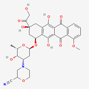 molecular formula C32H34N2O12 B571416 Cyanomorpholinylanthracycline CAS No. 114414-57-2