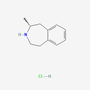 molecular formula C11H16ClN B571417 (R)-2-Methyl-2,3,4,5-tetrahydro-1H-benzo[d]azepine hydrochloride CAS No. 76210-00-9