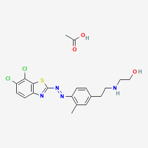 molecular formula C20H22Cl2N4O3S B571422 Acetic acid;2-[2-[4-[(6,7-dichloro-1,3-benzothiazol-2-yl)diazenyl]-3-methylphenyl]ethylamino]ethanol CAS No. 118218-36-3