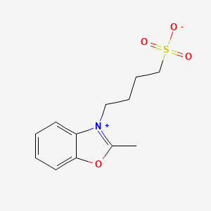 molecular formula C12H15NO4S B571426 2-Methyl-3-(4-sulfobutyl)benzoxazolium betaine CAS No. 112339-60-3