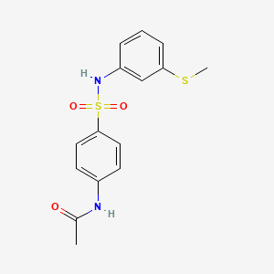 molecular formula C15H16N2O3S2 B5714331 N-(4-{[3-(methylsulfanyl)phenyl]sulfamoyl}phenyl)acetamide 