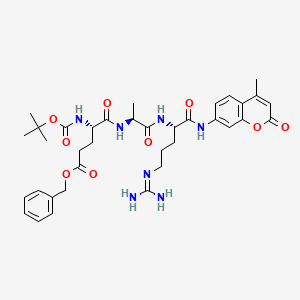 molecular formula C36H47N7O9 B571436 Boc-Glu(obzl)-Ala-Arg-Mca 