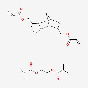 molecular formula C28H38O8 B571438 2-(2-Methylprop-2-enoyloxy)ethyl 2-methylprop-2-enoate;[8-(prop-2-enoyloxymethyl)-3-tricyclo[5.2.1.02,6]decanyl]methyl prop-2-enoate CAS No. 117272-23-8