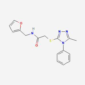 molecular formula C16H16N4O2S B5714444 N-(furan-2-ylmethyl)-2-[(5-methyl-4-phenyl-4H-1,2,4-triazol-3-yl)sulfanyl]acetamide 