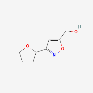 molecular formula C8H11NO3 B571448 (3-(Tetrahydrofuran-2-yl)isoxazol-5-yl)methanol CAS No. 121604-49-7