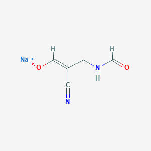 molecular formula C5H5N2NaO2 B571462 Sodium 2-cyano-3-formamidoprop-1-en-1-olate CAS No. 106030-08-4