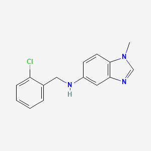 molecular formula C15H14ClN3 B5714668 N-[(2-chlorophenyl)methyl]-1-methylbenzimidazol-5-amine 