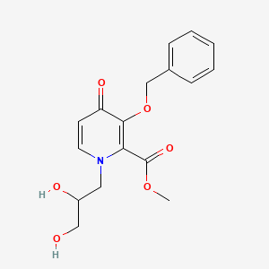 molecular formula C17H19NO6 B571467 Methyl 3-(benzyloxy)-1-(2,3-dihydroxypropyl)-4-oxo-1,4-dihydropyridine-2-carboxylate CAS No. 1206102-07-9
