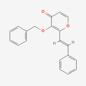 molecular formula C20H16O3 B571471 3-Benzyloxy-2-styryl-pyran-4-one CAS No. 1206102-05-7